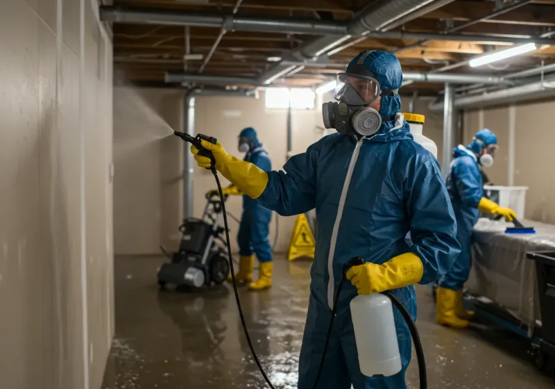 Basement Sanitization and Antimicrobial Treatment process in Hartville, OH